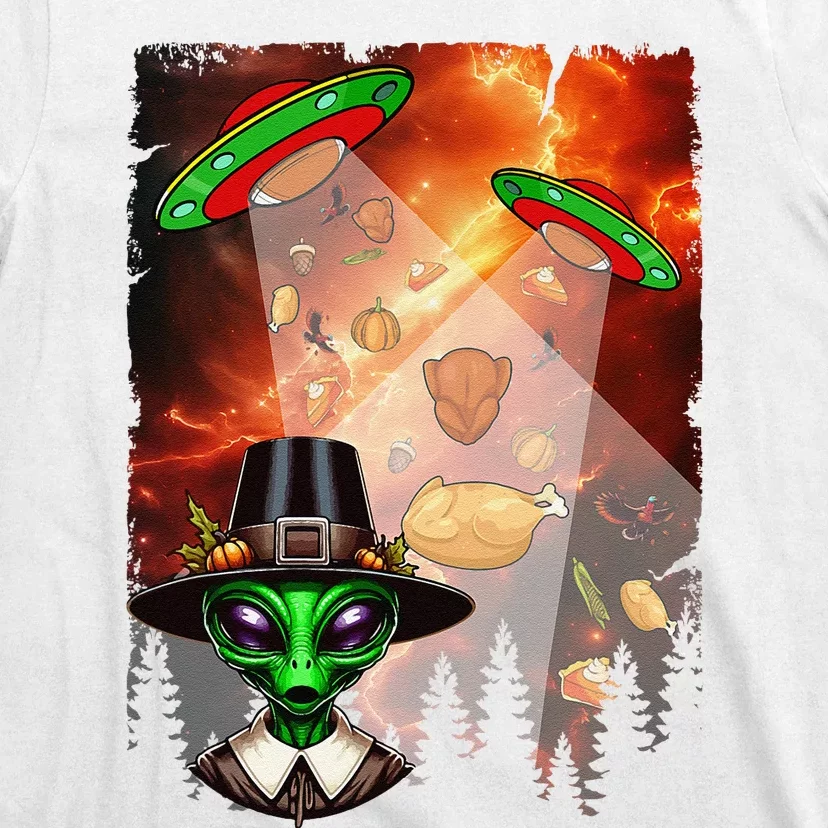 Aliens Unidentified Flying Object Thanksgiving Roast Turkeys T-Shirt