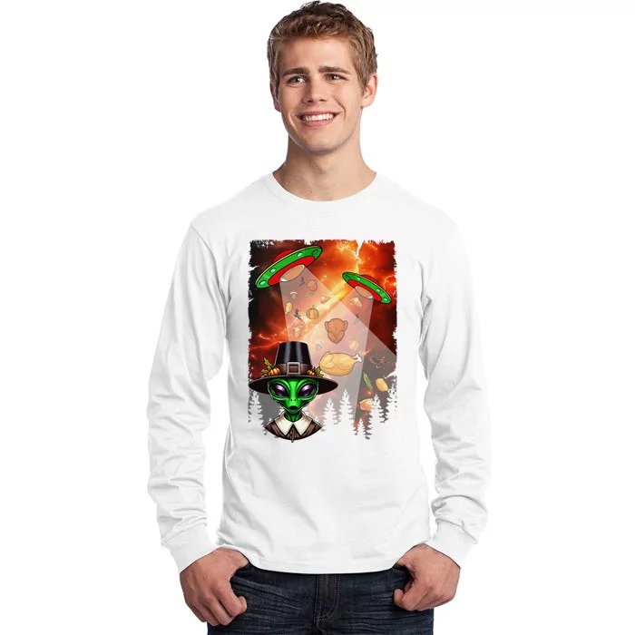 Aliens Unidentified Flying Object Thanksgiving Roast Turkeys Tall Long Sleeve T-Shirt