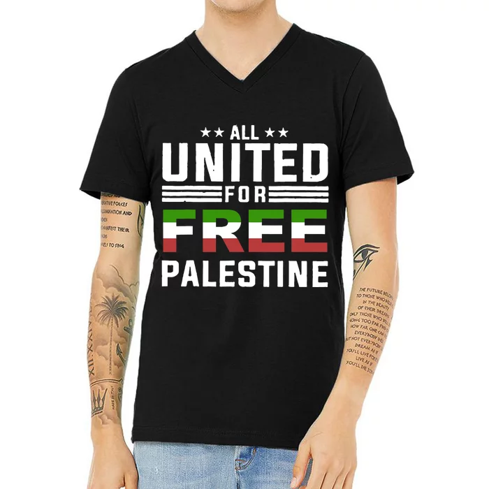 All United Free Palestine V-Neck T-Shirt