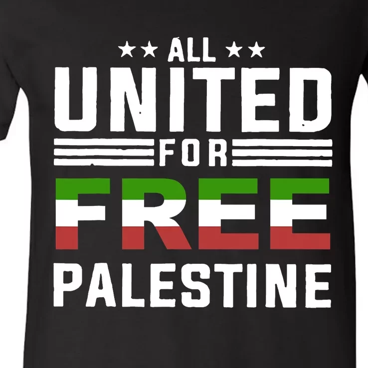 All United Free Palestine V-Neck T-Shirt