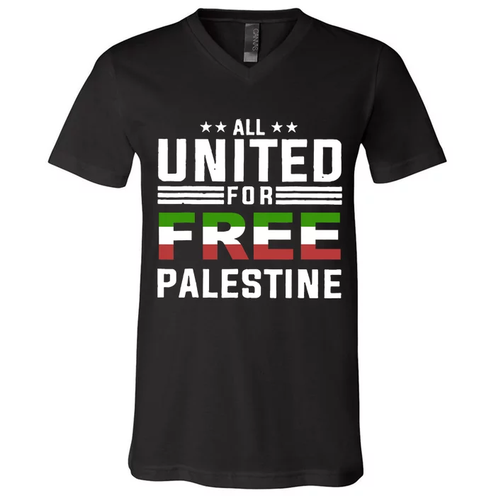 All United Free Palestine V-Neck T-Shirt