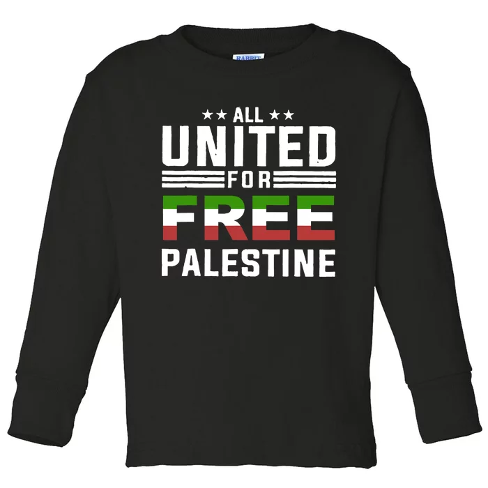 All United Free Palestine Toddler Long Sleeve Shirt