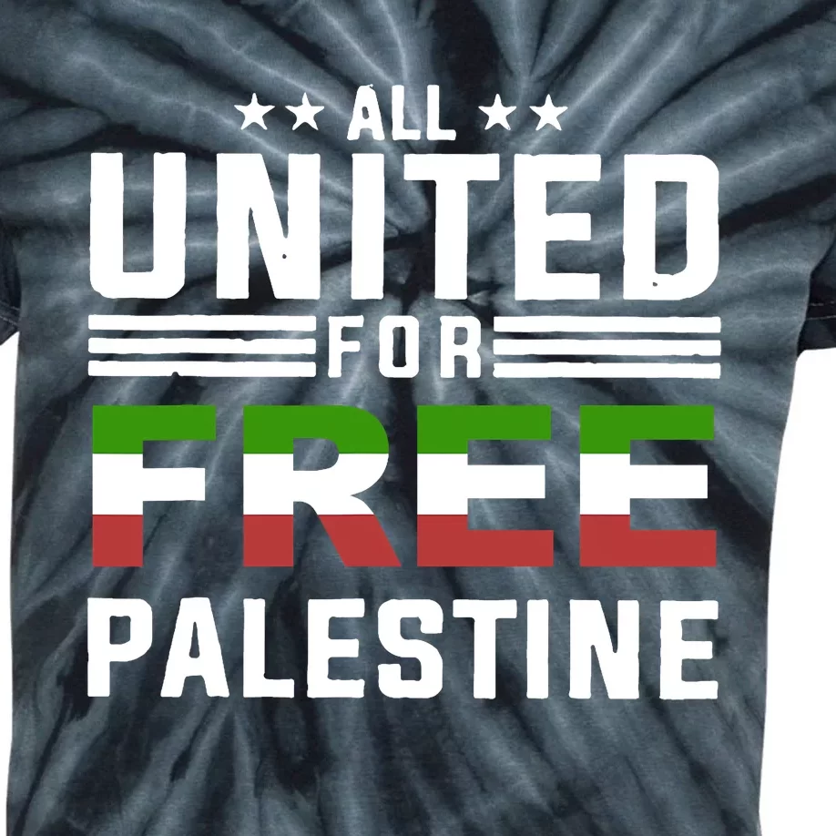 All United Free Palestine Kids Tie-Dye T-Shirt