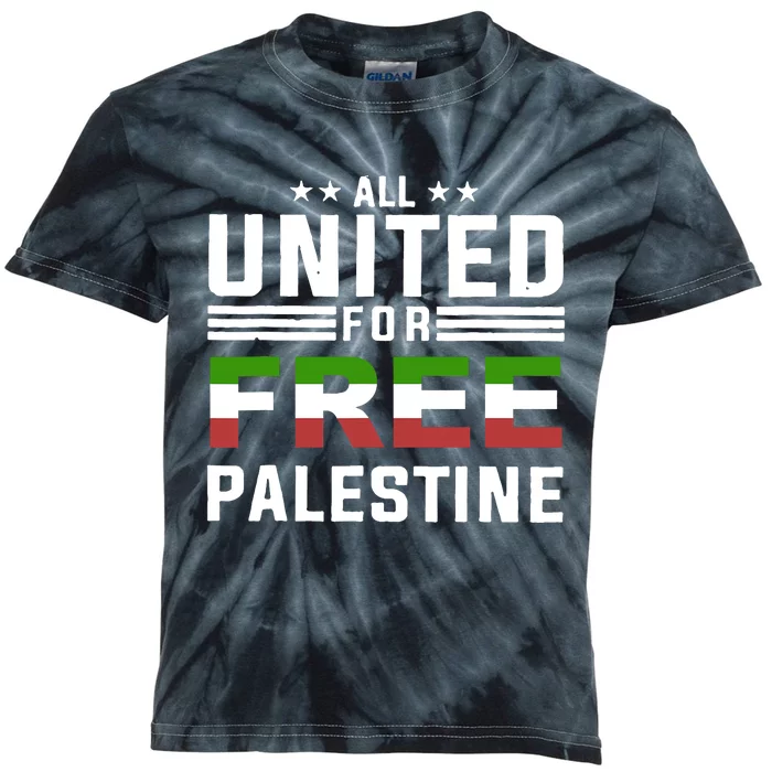 All United Free Palestine Kids Tie-Dye T-Shirt