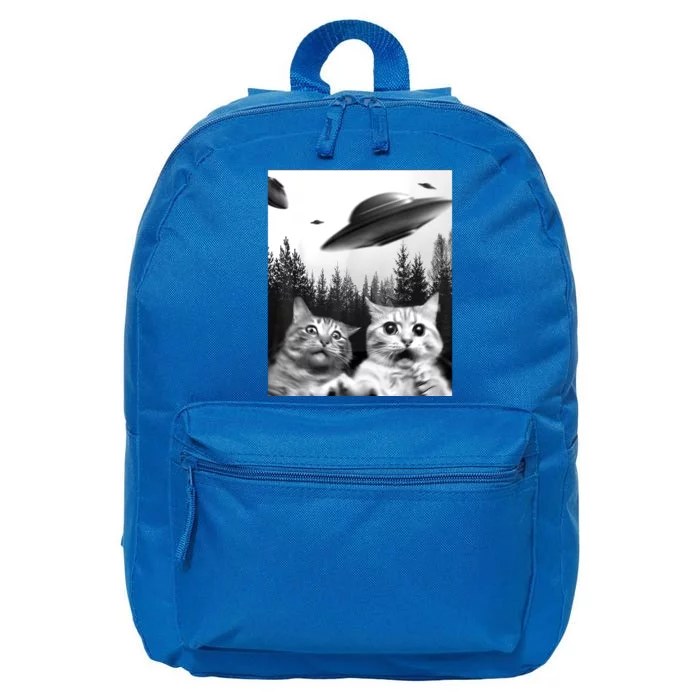 Alien UFO Funny Cat Selfie 16 in Basic Backpack