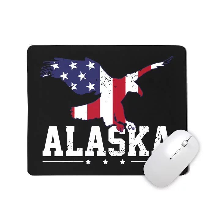 Alaska Usa Flag Vintage Eagle 4th Of July American Gift Mousepad