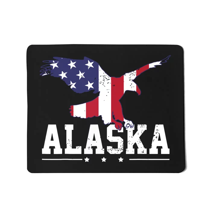 Alaska Usa Flag Vintage Eagle 4th Of July American Gift Mousepad