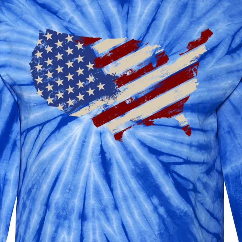 American Usa Gift Tie-Dye Long Sleeve Shirt