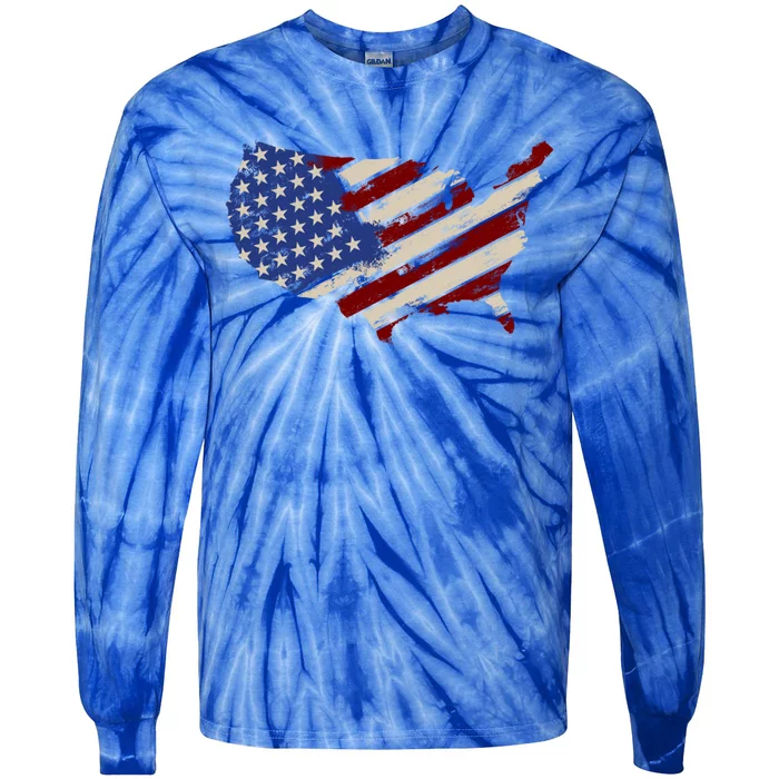 American Usa Gift Tie-Dye Long Sleeve Shirt