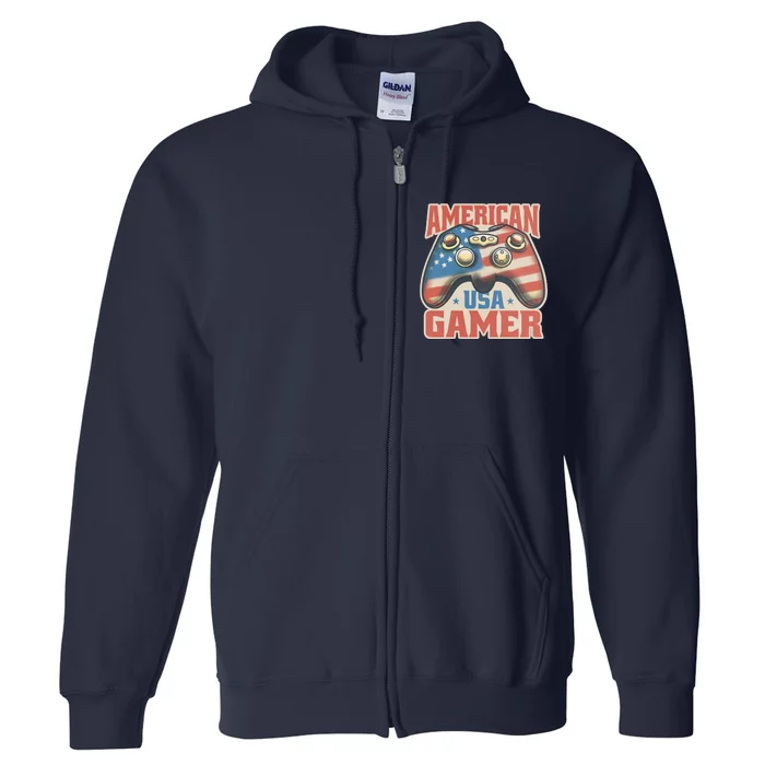 American USA Gamer Vintage Full Zip Hoodie