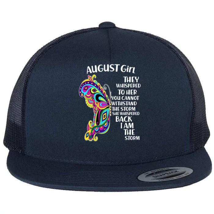 August Girl Paisley Butterfly Flat Bill Trucker Hat