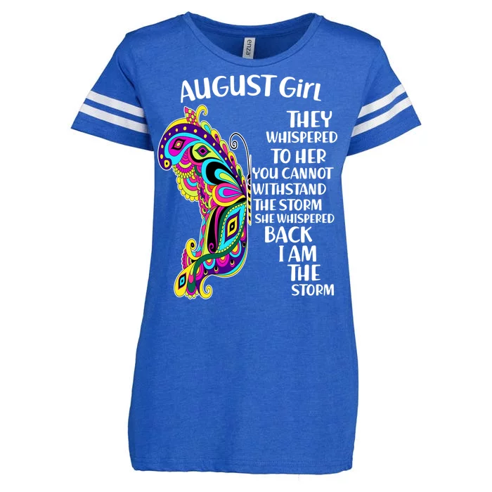 August Girl Paisley Butterfly Enza Ladies Jersey Football T-Shirt