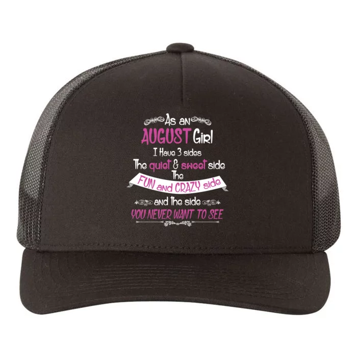 August Girl Sweet But Crazy Funny Birthday Yupoong Adult 5-Panel Trucker Hat