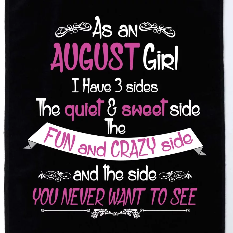 August Girl Sweet But Crazy Funny Birthday Platinum Collection Golf Towel