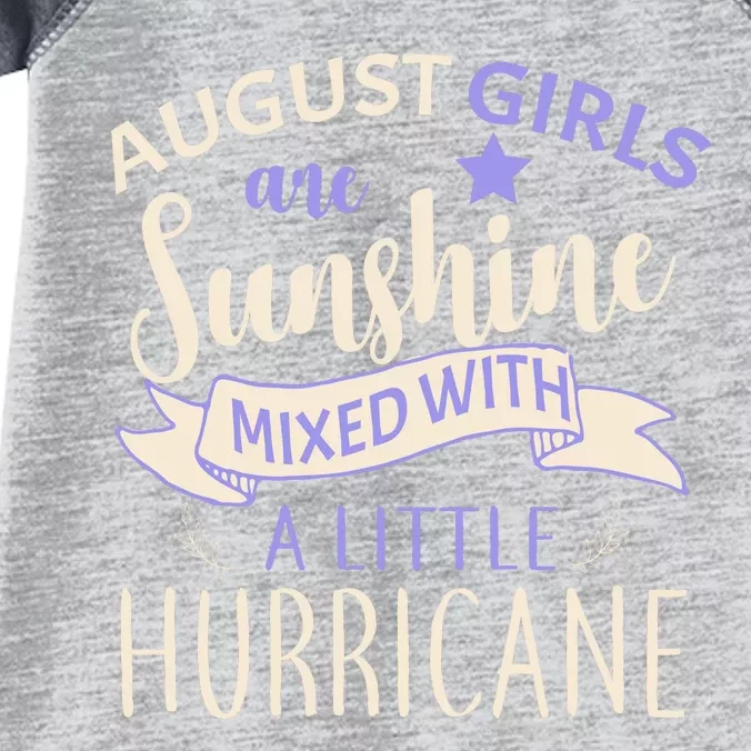 August Girls Are Sunshine Mixed With Hurricane Infant Baby Jersey Bodysuit