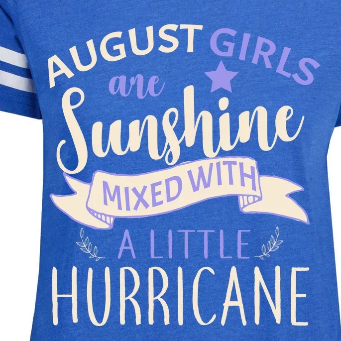 August Girls Are Sunshine Mixed With Hurricane Enza Ladies Jersey Football T-Shirt