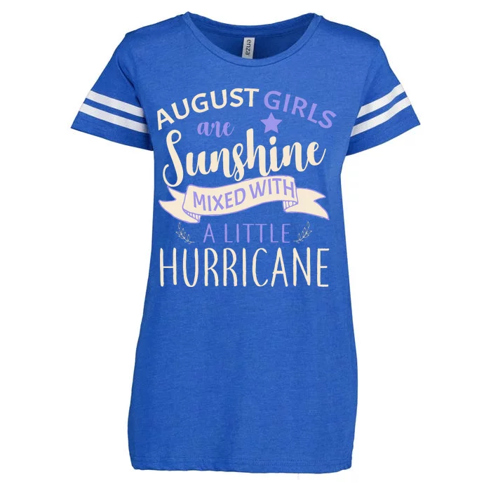 August Girls Are Sunshine Mixed With Hurricane Enza Ladies Jersey Football T-Shirt