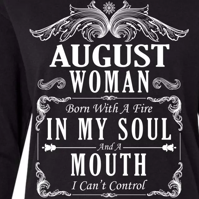 August Woman Funny Birthday Womens Cotton Relaxed Long Sleeve T-Shirt