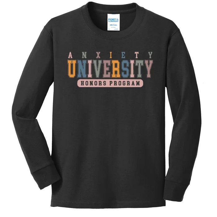 Anxiety University Honors Program Kids Long Sleeve Shirt