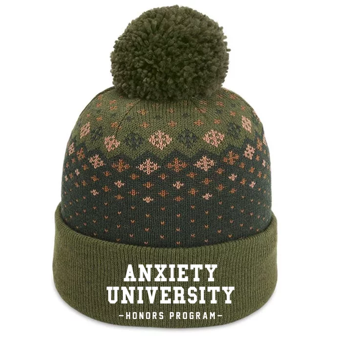 Anxiety University Honors Program Funny Mental Health Gifts The Baniff Cuffed Pom Beanie