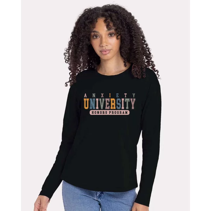 Anxiety University Honors Program Womens Cotton Relaxed Long Sleeve T-Shirt