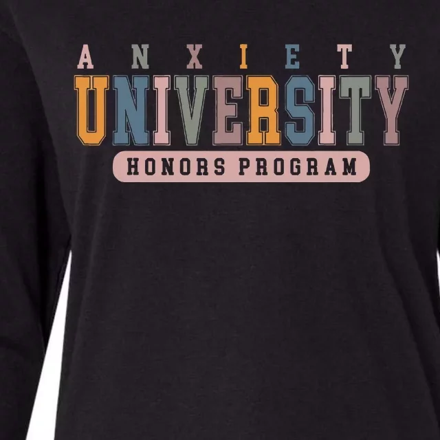 Anxiety University Honors Program Womens Cotton Relaxed Long Sleeve T-Shirt