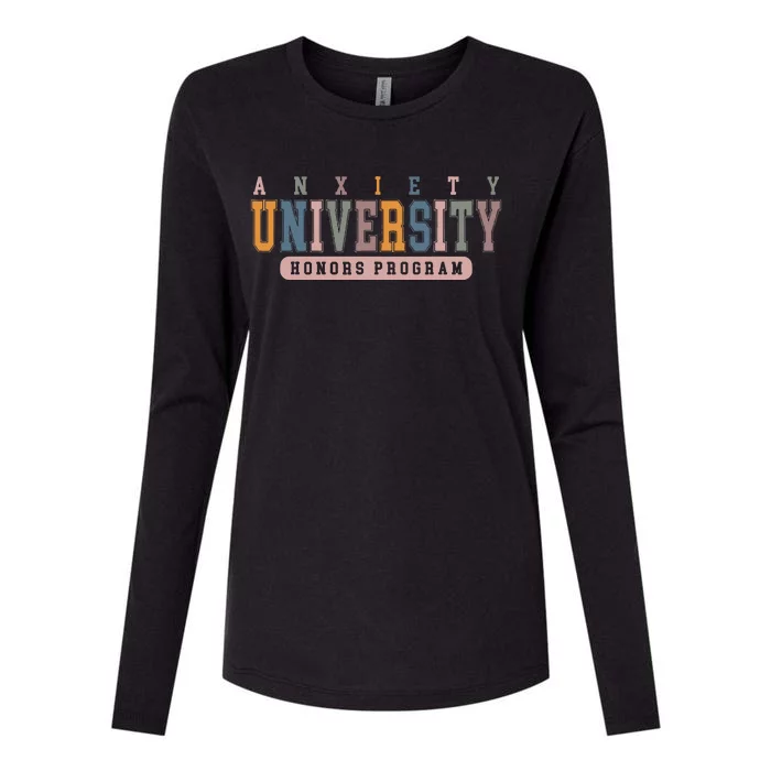 Anxiety University Honors Program Womens Cotton Relaxed Long Sleeve T-Shirt