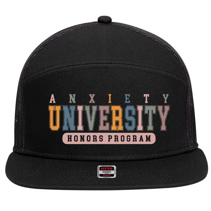 Anxiety University Honors Program 7 Panel Mesh Trucker Snapback Hat