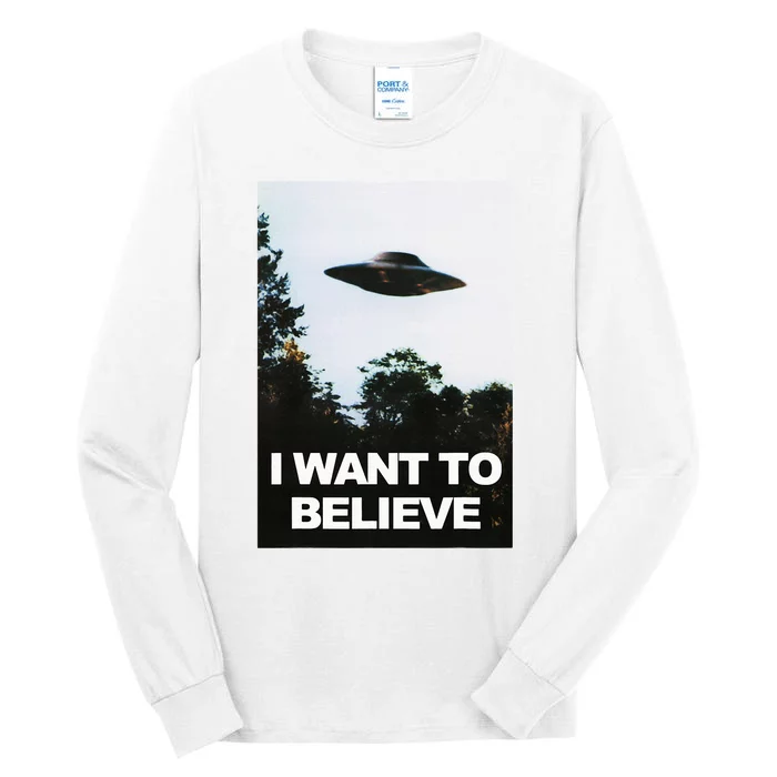 Alien Ufo Hunter I Want To Believe Tall Long Sleeve T-Shirt