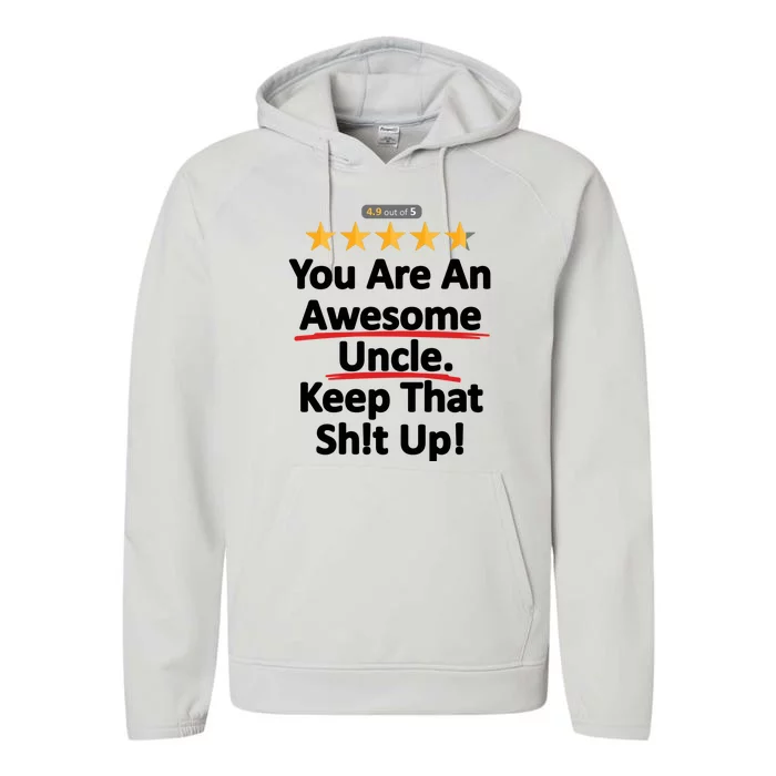 Awesome Uncle Keep That Funny Performance Fleece Hoodie