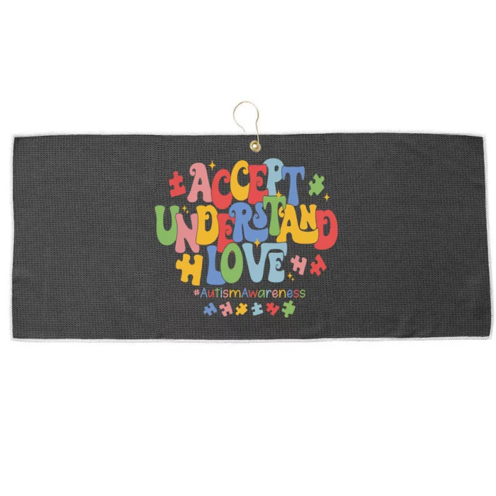 Accept Understand Love Autism Awareness Large Microfiber Waffle Golf Towel