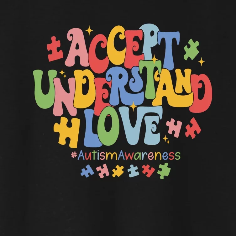 Accept Understand Love Autism Awareness Women's Crop Top Tee