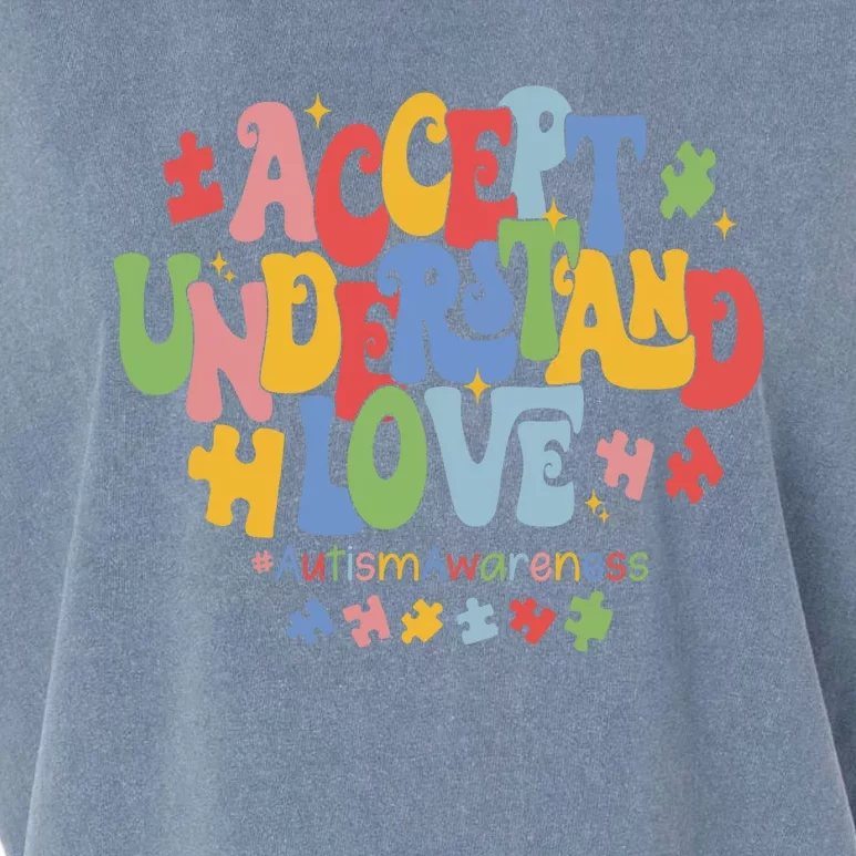 Accept Understand Love Autism Awareness Garment-Dyed Women's Muscle Tee