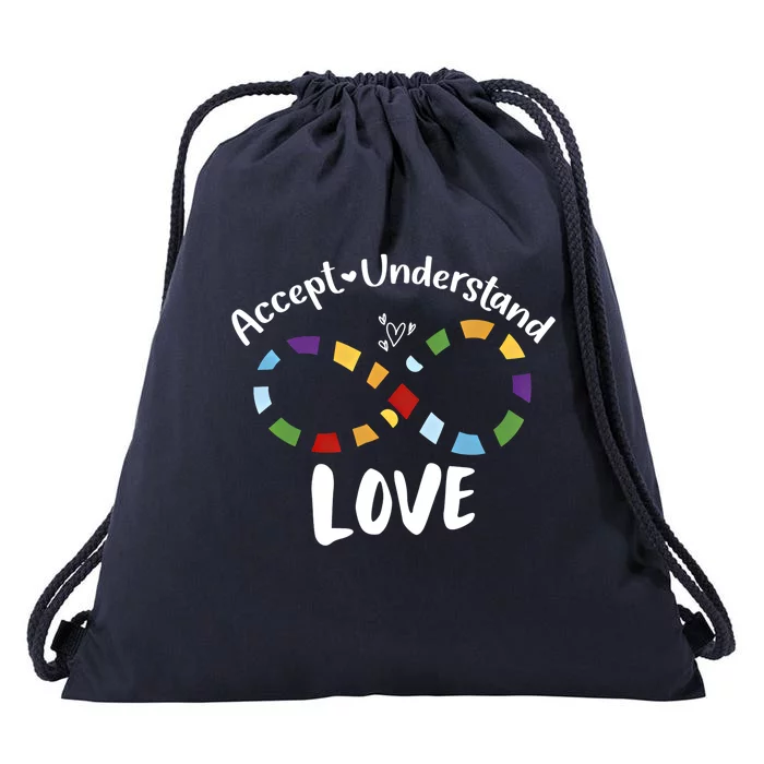 Accept Understand Love Acceptance Autism Infinity Symbol Cool Gift Drawstring Bag