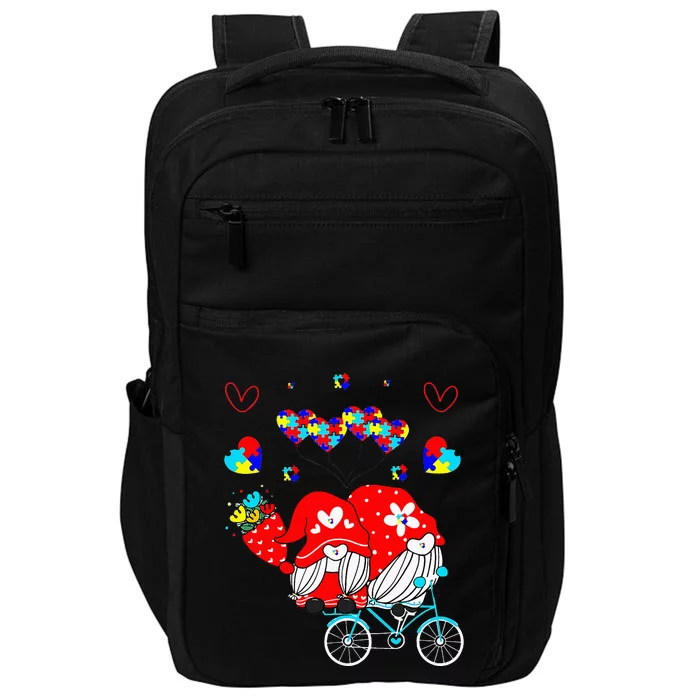 Accept Understand Love Autism Awareness Gnome Valentine Day Impact Tech Backpack