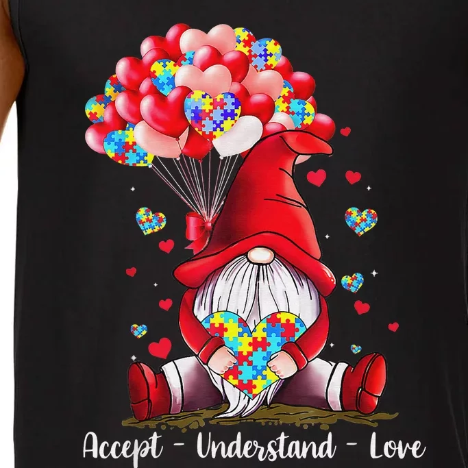 Accept Understand Love Autism Awareness Gnome Valentines Day Comfort Colors® Tank Top