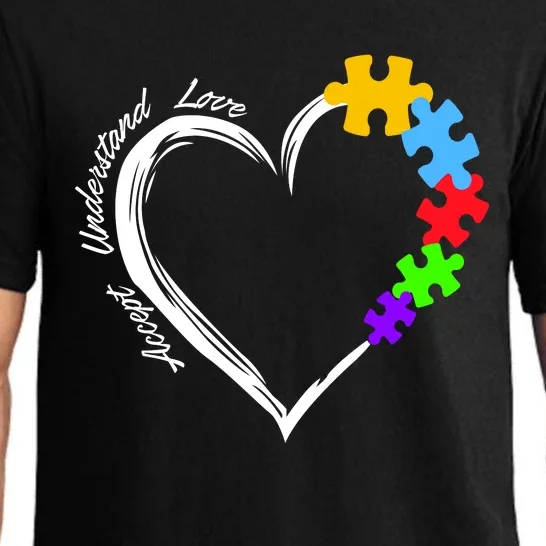 Accept Understand Love Autism Awareness Puzzle Heart Pajama Set