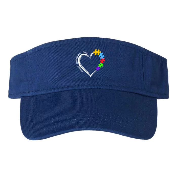 Accept Understand Love Autism Awareness Puzzle Heart Valucap Bio-Washed Visor