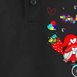 Accept Understand Love Autism Awareness Gnome Valentine Day Dry Zone Grid Performance Polo