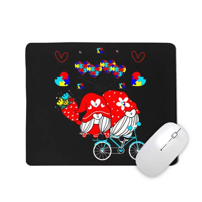 Accept Understand Love Autism Awareness Gnome Valentine Day Mousepad