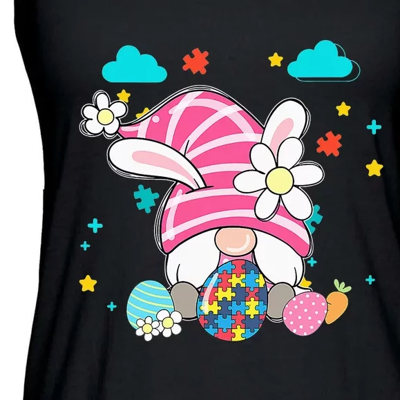 Accept Understand Love Gnome Autism Awareness Easter Day Ladies Essential Flowy Tank