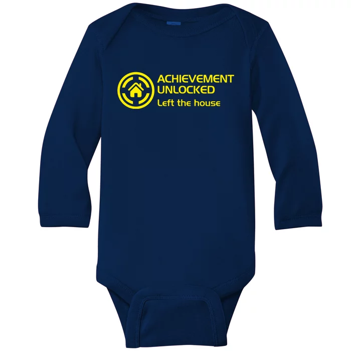 Achievement Unlocked Left The Housing Baby Long Sleeve Bodysuit