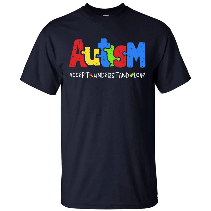 Accept Understand Love Puzzle Autism Awareness Tall T-Shirt