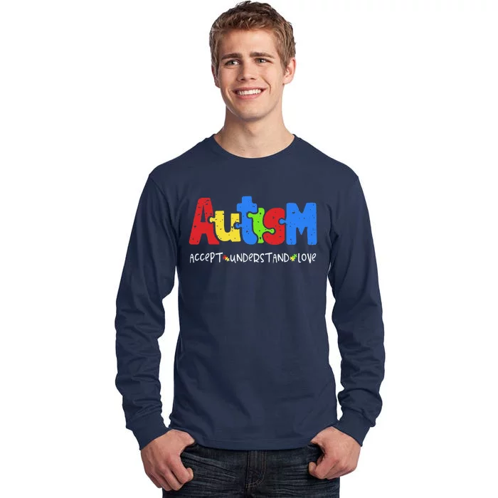 Accept Understand Love Puzzle Autism Awareness Tall Long Sleeve T-Shirt