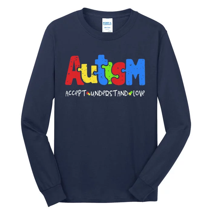 Accept Understand Love Puzzle Autism Awareness Tall Long Sleeve T-Shirt