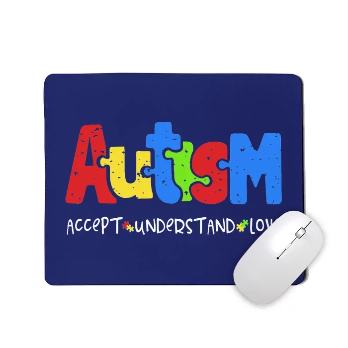 Accept Understand Love Puzzle Autism Awareness Mousepad