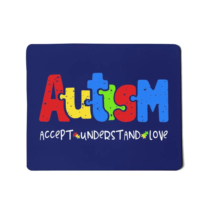 Accept Understand Love Puzzle Autism Awareness Mousepad