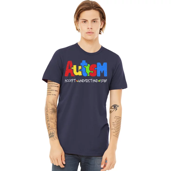 Accept Understand Love Puzzle Autism Awareness Premium T-Shirt