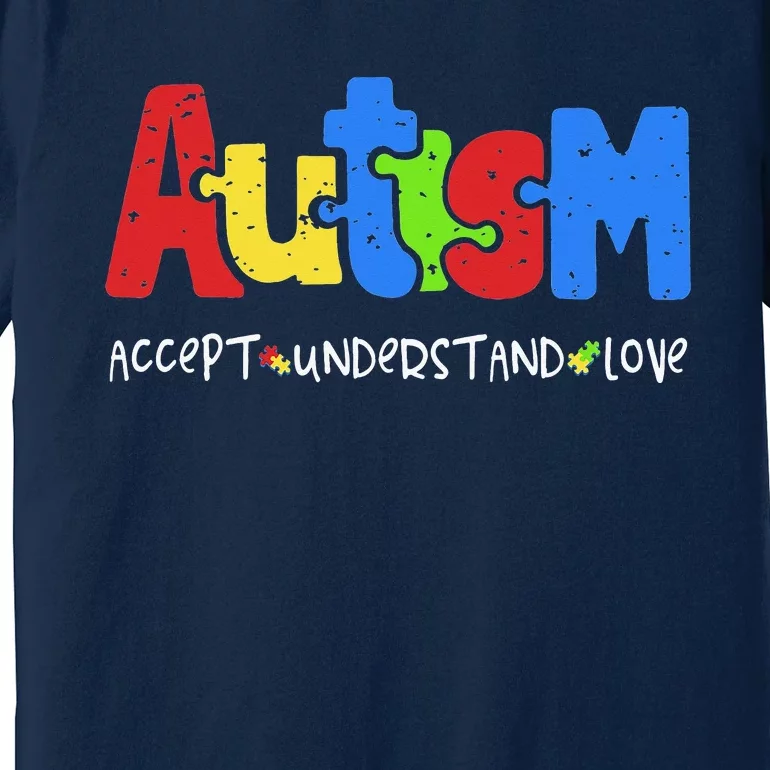 Accept Understand Love Puzzle Autism Awareness Premium T-Shirt