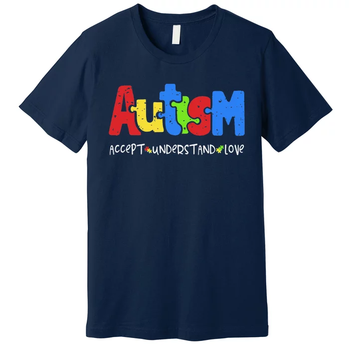 Accept Understand Love Puzzle Autism Awareness Premium T-Shirt